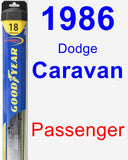 Passenger Wiper Blade for 1986 Dodge Caravan - Hybrid