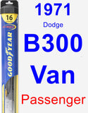Passenger Wiper Blade for 1971 Dodge B300 Van - Hybrid