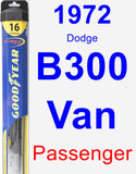 Passenger Wiper Blade for 1972 Dodge B300 Van - Hybrid