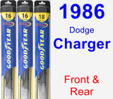 Front & Rear Wiper Blade Pack for 1986 Dodge Charger - Hybrid