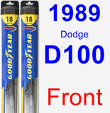 Front Wiper Blade Pack for 1989 Dodge D100 - Hybrid