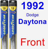 Front Wiper Blade Pack for 1992 Dodge Daytona - Hybrid