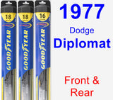 Front & Rear Wiper Blade Pack for 1977 Dodge Diplomat - Hybrid