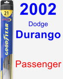 Passenger Wiper Blade for 2002 Dodge Durango - Hybrid