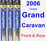 Front & Rear Wiper Blade Pack for 2006 Dodge Grand Caravan - Hybrid
