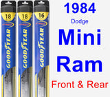 Front & Rear Wiper Blade Pack for 1984 Dodge Mini Ram - Hybrid