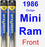 Front Wiper Blade Pack for 1986 Dodge Mini Ram - Hybrid