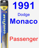 Passenger Wiper Blade for 1991 Dodge Monaco - Hybrid