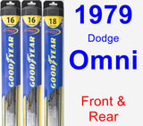 Front & Rear Wiper Blade Pack for 1979 Dodge Omni - Hybrid