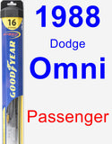 Passenger Wiper Blade for 1988 Dodge Omni - Hybrid