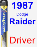 Driver Wiper Blade for 1987 Dodge Raider - Hybrid