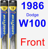 Front Wiper Blade Pack for 1986 Dodge W100 - Hybrid