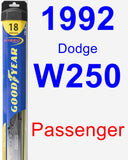 Passenger Wiper Blade for 1992 Dodge W250 - Hybrid