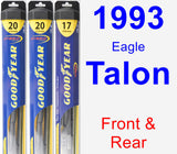 Front & Rear Wiper Blade Pack for 1993 Eagle Talon - Hybrid