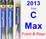 Front & Rear Wiper Blade Pack for 2013 Ford C-Max - Hybrid