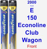 Front Wiper Blade Pack for 2000 Ford E-150 Econoline Club Wagon - Hybrid