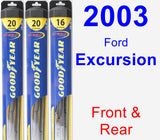 Front & Rear Wiper Blade Pack for 2003 Ford Excursion - Hybrid