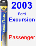 Passenger Wiper Blade for 2003 Ford Excursion - Hybrid