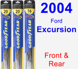 Front & Rear Wiper Blade Pack for 2004 Ford Excursion - Hybrid