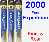 Front & Rear Wiper Blade Pack for 2000 Ford Expedition - Hybrid