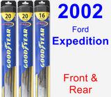 Front & Rear Wiper Blade Pack for 2002 Ford Expedition - Hybrid