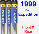 Front & Rear Wiper Blade Pack for 1999 Ford Expedition - Hybrid