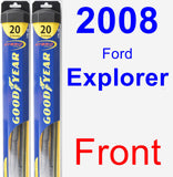 Front Wiper Blade Pack for 2008 Ford Explorer - Hybrid