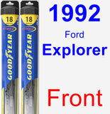 Front Wiper Blade Pack for 1992 Ford Explorer - Hybrid