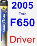 Driver Wiper Blade for 2005 Ford F650 - Hybrid