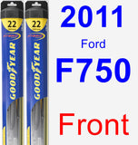 Front Wiper Blade Pack for 2011 Ford F750 - Hybrid