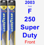 Front Wiper Blade Pack for 2003 Ford F-250 Super Duty - Hybrid