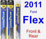 Front & Rear Wiper Blade Pack for 2011 Ford Flex - Hybrid