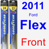 Front Wiper Blade Pack for 2011 Ford Flex - Hybrid