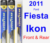 Front & Rear Wiper Blade Pack for 2011 Ford Fiesta Ikon - Hybrid