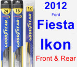 Front & Rear Wiper Blade Pack for 2012 Ford Fiesta Ikon - Hybrid