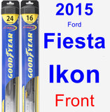 Front Wiper Blade Pack for 2015 Ford Fiesta Ikon - Hybrid