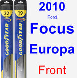Front Wiper Blade Pack for 2010 Ford Focus Europa - Hybrid