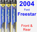 Front & Rear Wiper Blade Pack for 2004 Ford Freestar - Hybrid