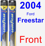 Front Wiper Blade Pack for 2004 Ford Freestar - Hybrid