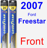 Front Wiper Blade Pack for 2007 Ford Freestar - Hybrid