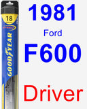 Driver Wiper Blade for 1981 Ford F600 - Hybrid