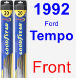 Front Wiper Blade Pack for 1992 Ford Tempo - Hybrid