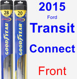 Front Wiper Blade Pack for 2015 Ford Transit Connect - Hybrid