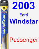 Passenger Wiper Blade for 2003 Ford Windstar - Hybrid