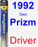 Driver Wiper Blade for 1992 Geo Prizm - Hybrid