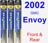 Front & Rear Wiper Blade Pack for 2002 GMC Envoy - Hybrid