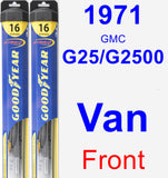 Front Wiper Blade Pack for 1971 GMC G25/G2500 Van - Hybrid