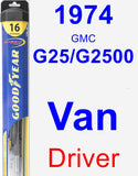 Driver Wiper Blade for 1974 GMC G25/G2500 Van - Hybrid