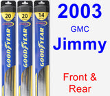 Front & Rear Wiper Blade Pack for 2003 GMC Jimmy - Hybrid