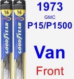 Front Wiper Blade Pack for 1973 GMC P15/P1500 Van - Hybrid